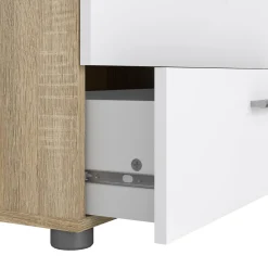 Credenza Aligon, 140x40 h83 cm, Quercia e Bianco<Dmora Outlet