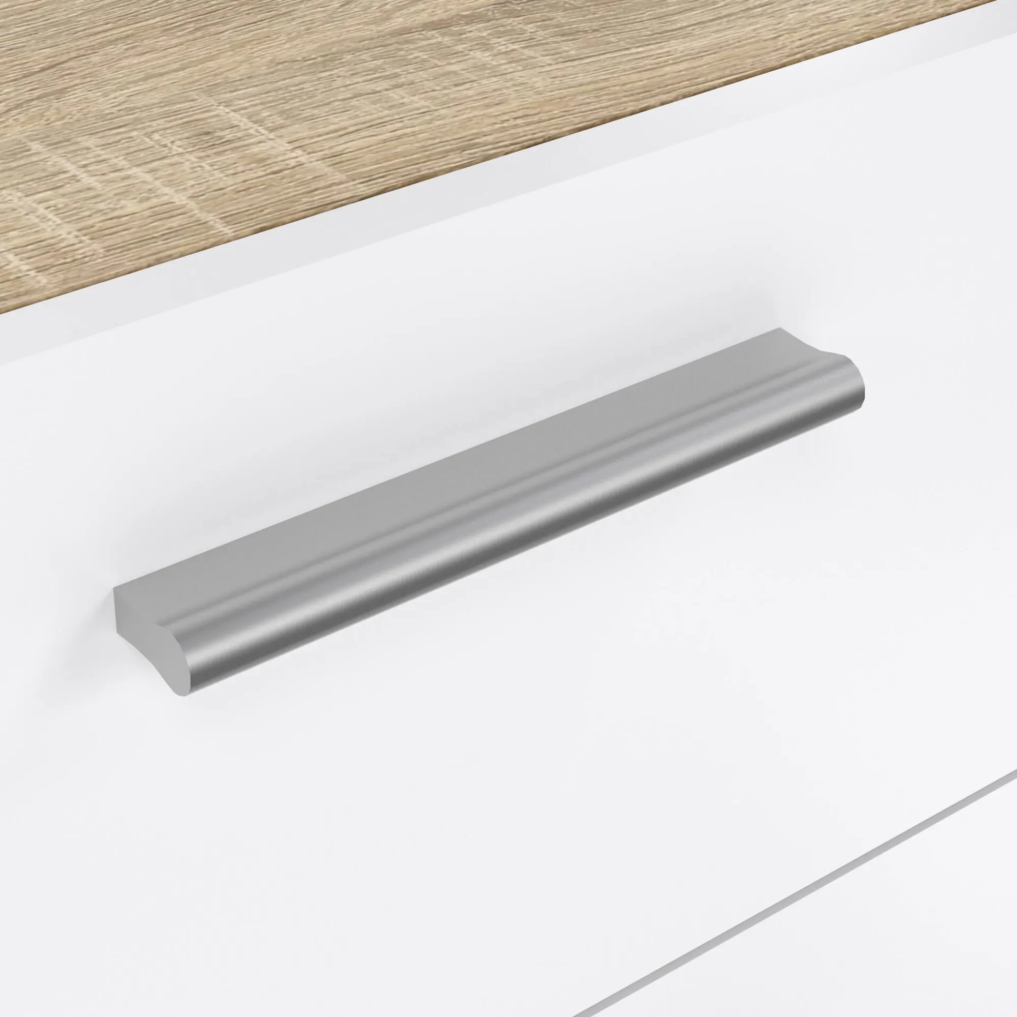 Credenza Aligon, 140x40 h83 cm, Quercia e Bianco<Dmora Outlet