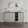 Credenza Alin, 142x36h83 cm, Antracite e Beige<Dmora New