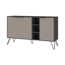 Credenza Alin, 142x36h83 cm, Antracite e Beige<Dmora New