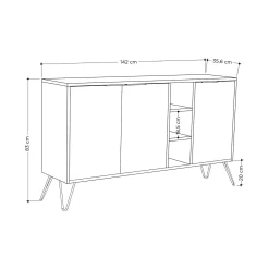 Credenza Alin, 142x36h83 cm,<Dmora Cheap