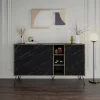 Credenza Alin, 142x36h83 cm, Ossido e Nero Marmo<Dmora Fashion