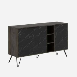 Credenza Alin, 142x36h83 cm, Ossido e Nero Marmo<Dmora Fashion