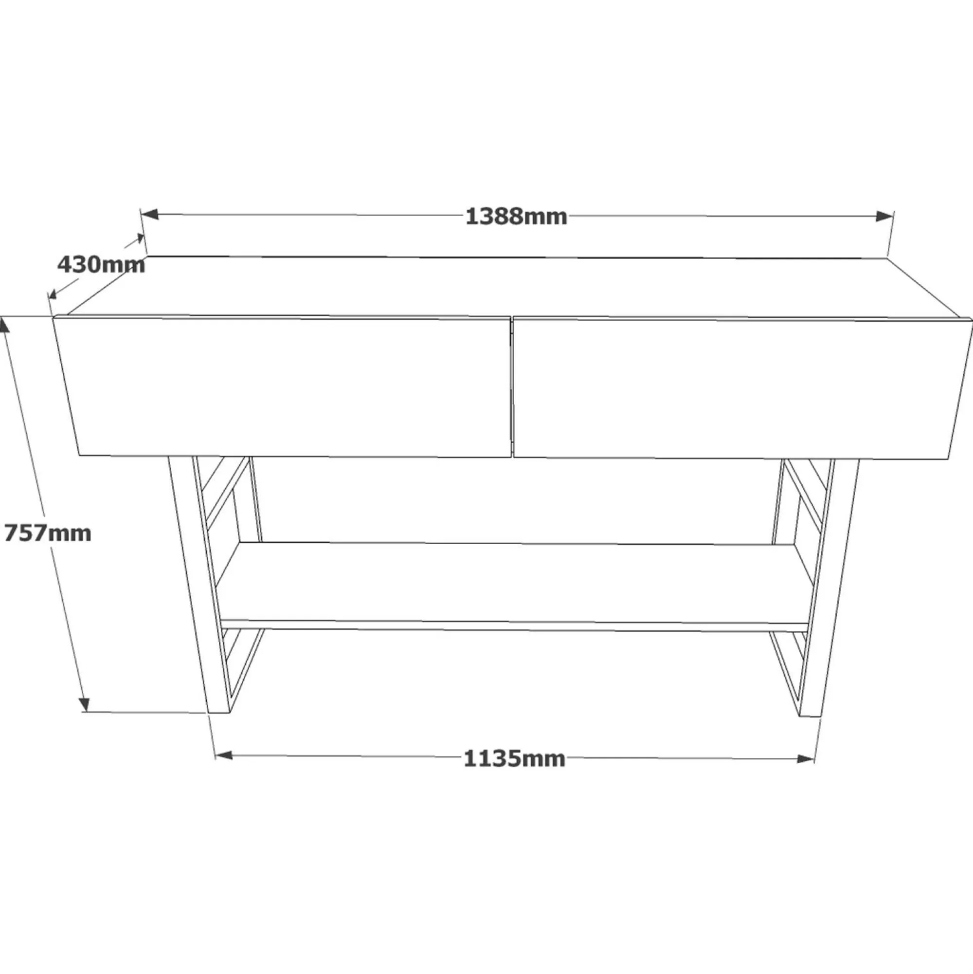 Credenza Allein, 139x43 h76 cm,<Dmora Shop