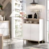 Credenza Altai, 80x40h102 cm, Bianco e Rovere<Dmora Store