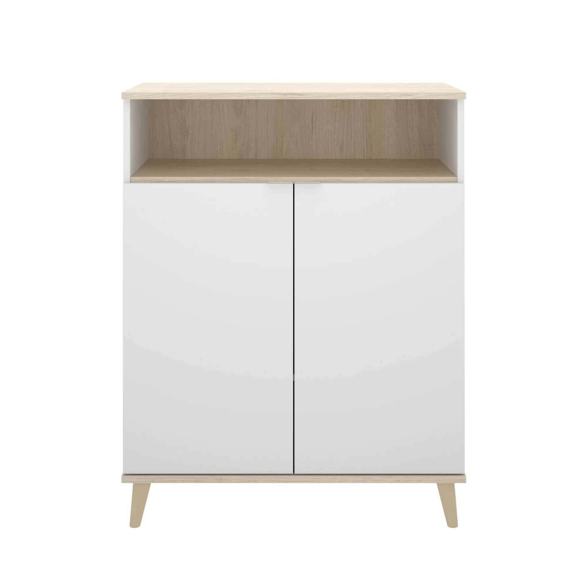 Credenza Altai, 80x40h102 cm, Bianco e Rovere<Dmora Store