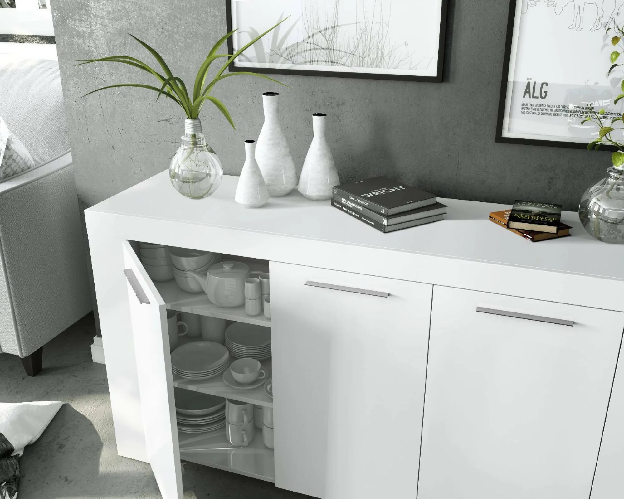 Credenza Amaculi, 144x42h80 cm,<Dmora Discount