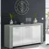 Credenza Amaculi, 144x42h80 cm, Cemento e Bianco<Dmora Outlet