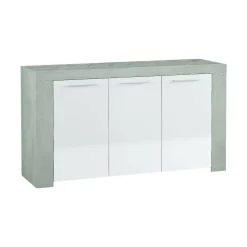 Credenza Amaculi, 144x42h80 cm, Cemento e Bianco<Dmora Outlet