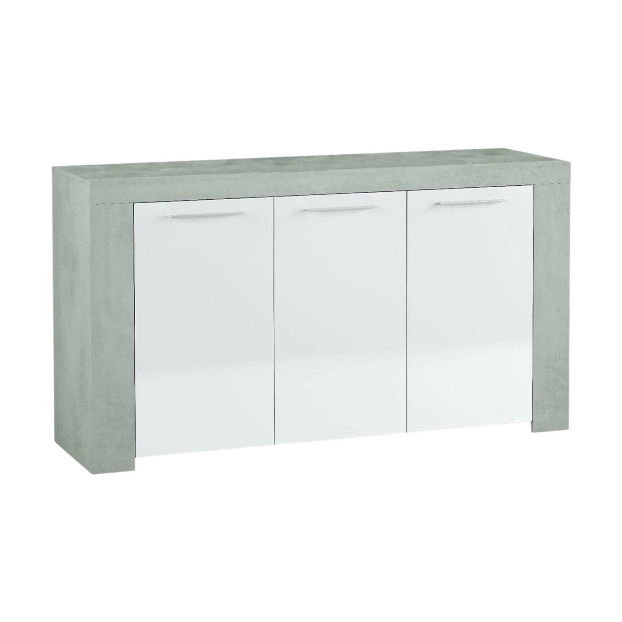 Credenza Amaculi, 144x42h80 cm, Cemento e Bianco<Dmora Outlet
