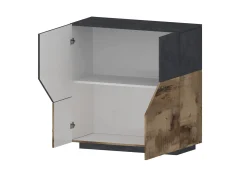Credenza Amento, cm 79x43h86, Ardesia e Acero<Dmora Fashion