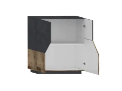 Credenza Amento, cm 79x43h86, Ardesia e Acero<Dmora Fashion