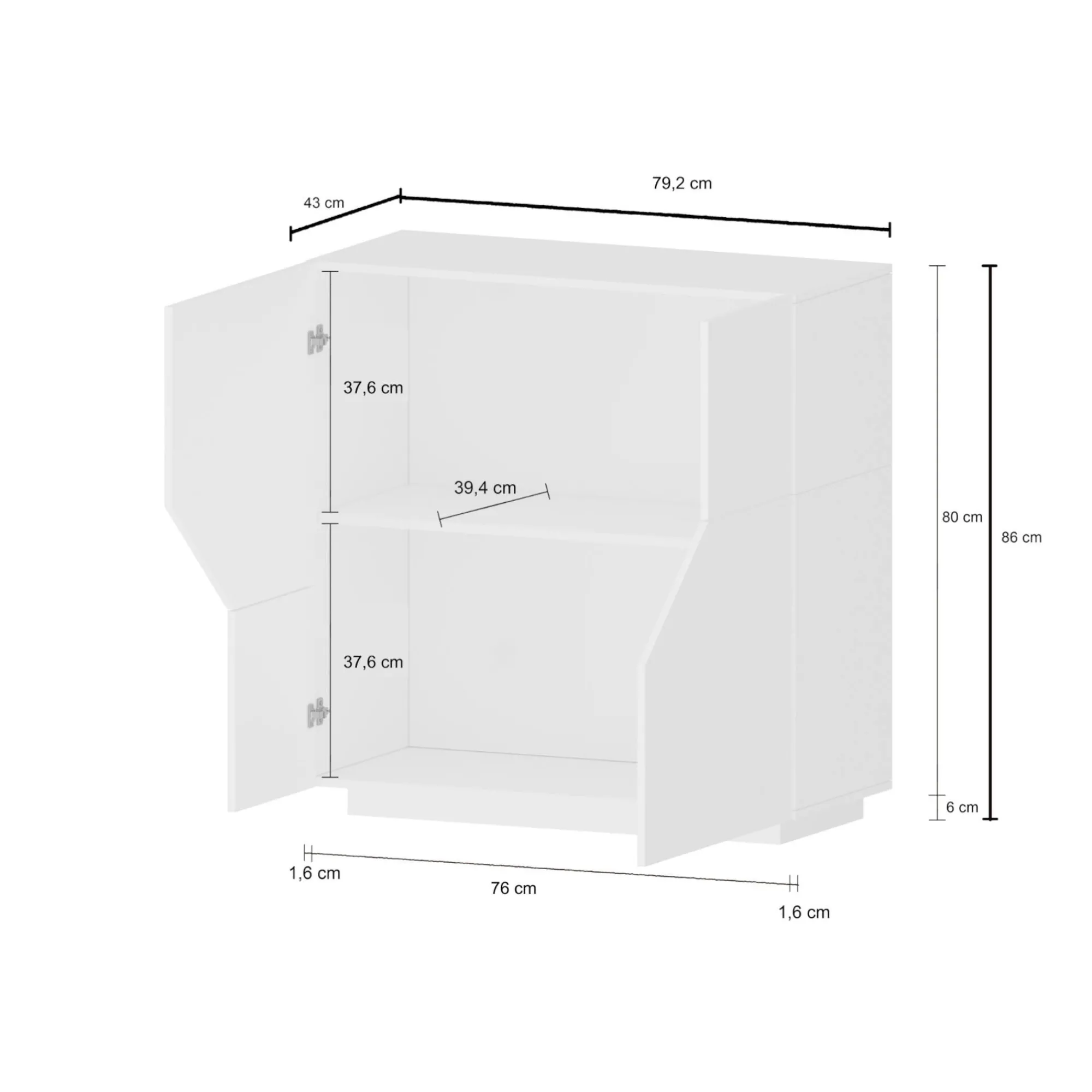 Credenza Amento, cm 79x43h86,<Dmora Discount