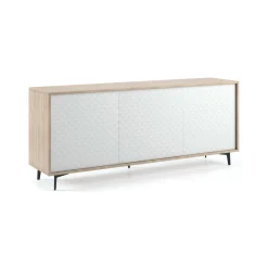 Credenza Aminda, 184x45h77 cm, Bianco e Rovere<Dmora Best Sale