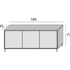 Credenza Aminda, 184x45h77 cm,<Dmora Fashion
