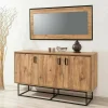 Credenza Ammolite, Quercia e Nero, 140x40h80 cm<Dmora Sale