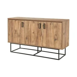 Credenza Ammolite, Quercia e Nero, 140x40h80 cm<Dmora Sale