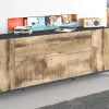 Credenza Amour, cm 200x40h82, Ardesia e Acero<Dmora Fashion