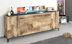 Credenza Amour, cm 200x40h82, Ardesia e Acero<Dmora Fashion