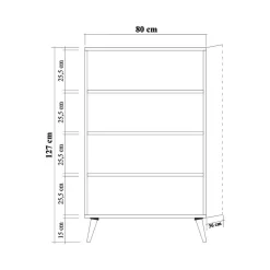 Credenza Andalusite, 80x36h127 cm, Quercia e Multicolore<Dmora Flash Sale