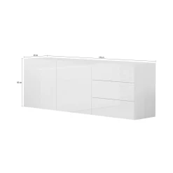 Credenza Andie, cm 170x40h35,<Dmora Clearance