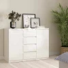 Credenza Angelika, 121x50 h91 cm, Bianco<Dmora New