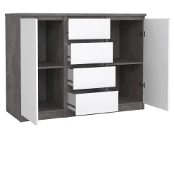 Credenza Angelika, 50x121 h91 cm, Cemento e Bianco<Dmora Discount