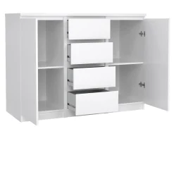 Credenza Angelika, 121x50 h91 cm, Bianco<Dmora New