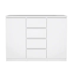 Credenza Angelika, 121x50 h91 cm, Bianco<Dmora New