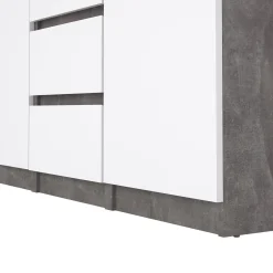 Credenza Angelika, 50x121 h91 cm, Cemento e Bianco<Dmora Discount