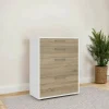 Credenza Anghiari, 89x40 h113 cm, Bianco e Quercia<Dmora Best Sale
