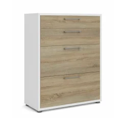 Credenza Anghiari, 89x40 h113 cm, Bianco e Quercia<Dmora Best Sale