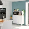 Credenza Angstrom, 108x40h126 cm, Bianco e Rovere<Dmora Discount