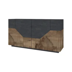 Credenza Ania, cm 200x43h86, Ardesia e Acero<Dmora Store