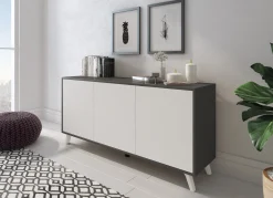 Credenza Annina, 154x40h72 cm, Antracite e Bianco<Dmora Cheap
