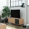 Credenza Anora, 130x41h47 cm, Rovere nodi e Antracite<Dmora Hot