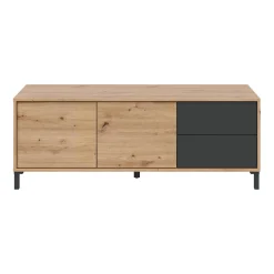 Credenza Anora, 130x41h47 cm, Rovere nodi e Antracite<Dmora Hot