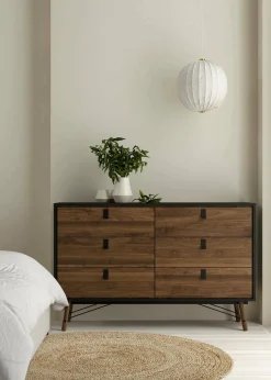 Credenza Anturio, 40x150 h95 cm, Nero e Noce<Dmora Flash Sale