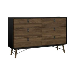 Credenza Anturio, 40x150 h95 cm, Nero e Noce<Dmora Flash Sale