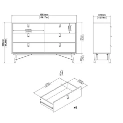 Credenza Anturio, 40x150 h95 cm, Nero e Noce<Dmora Flash Sale