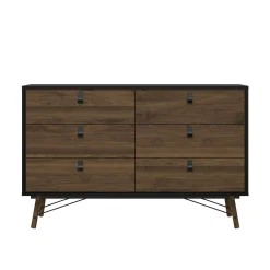 Credenza Anturio, 40x150 h95 cm, Nero e Noce<Dmora Flash Sale