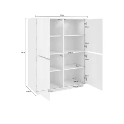Credenza Ara, cm 100x41h126,<Dmora Clearance