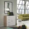 Credenza Aracnida, 90x41h87 cm, Bianco e Rovere<Dmora Fashion