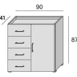 Credenza Aracnida, 90x41h87 cm,<Dmora Online