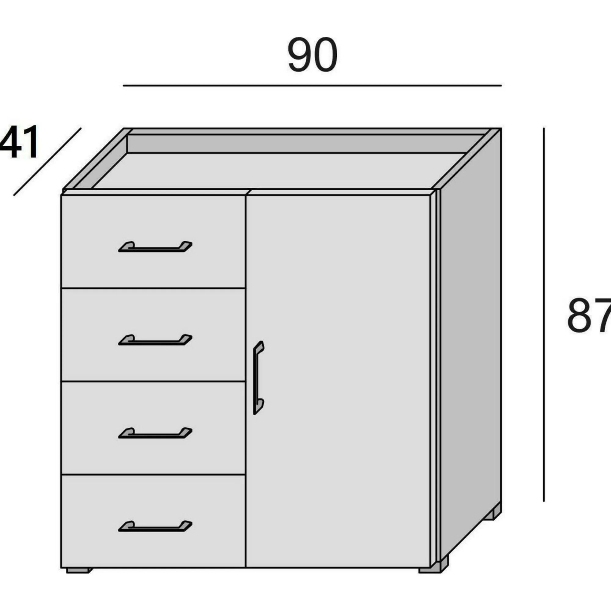Credenza Aracnida, 90x41h87 cm,<Dmora Online