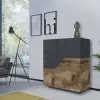 Credenza Arbal, cm 100x43h106, Ardesia e Acero<Dmora Store