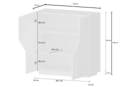 Credenza Arbal, cm 100x43h106, Ardesia e Acero<Dmora Store