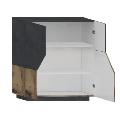 Credenza Arbal, cm 100x43h106, Ardesia e Acero<Dmora Store