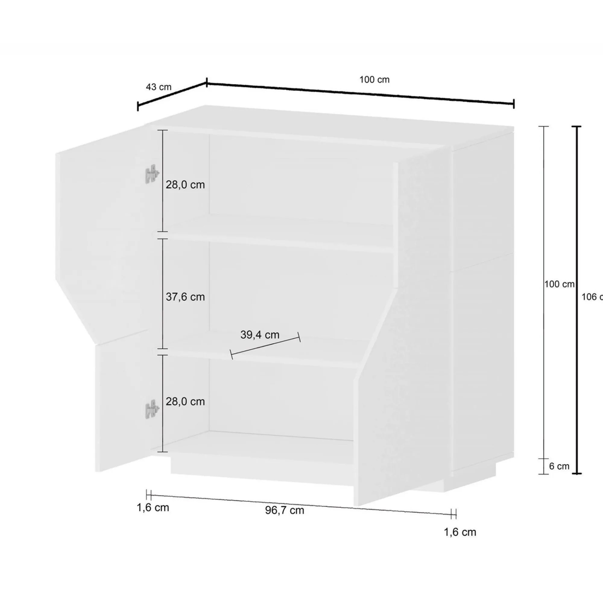 Credenza Arbal, cm 100x43h106,<Dmora Flash Sale
