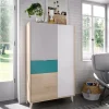 Credenza Archimede, 81x43h137 cm, Bianco e Rovere<Dmora Best Sale